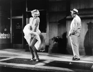 marilyn monroe in iconic white dress in the move the seven year itch